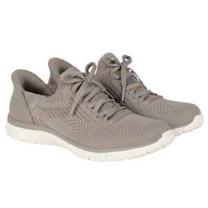 Skechers Women's Virtue Swift Fit Hands Free Slip On Shoe Taupe Size 9